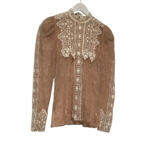 1970s Vintage Lorrie Kabala Lace Blouse